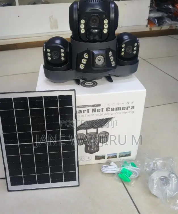 Two Way Audio Talk Outdoor Security Camera Triple Lens Solar Wifi