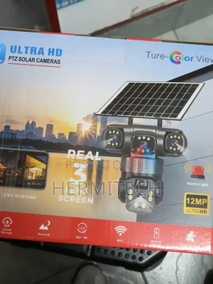 Triple Screen Security Video Monitor Wifi Smart Solar Powered