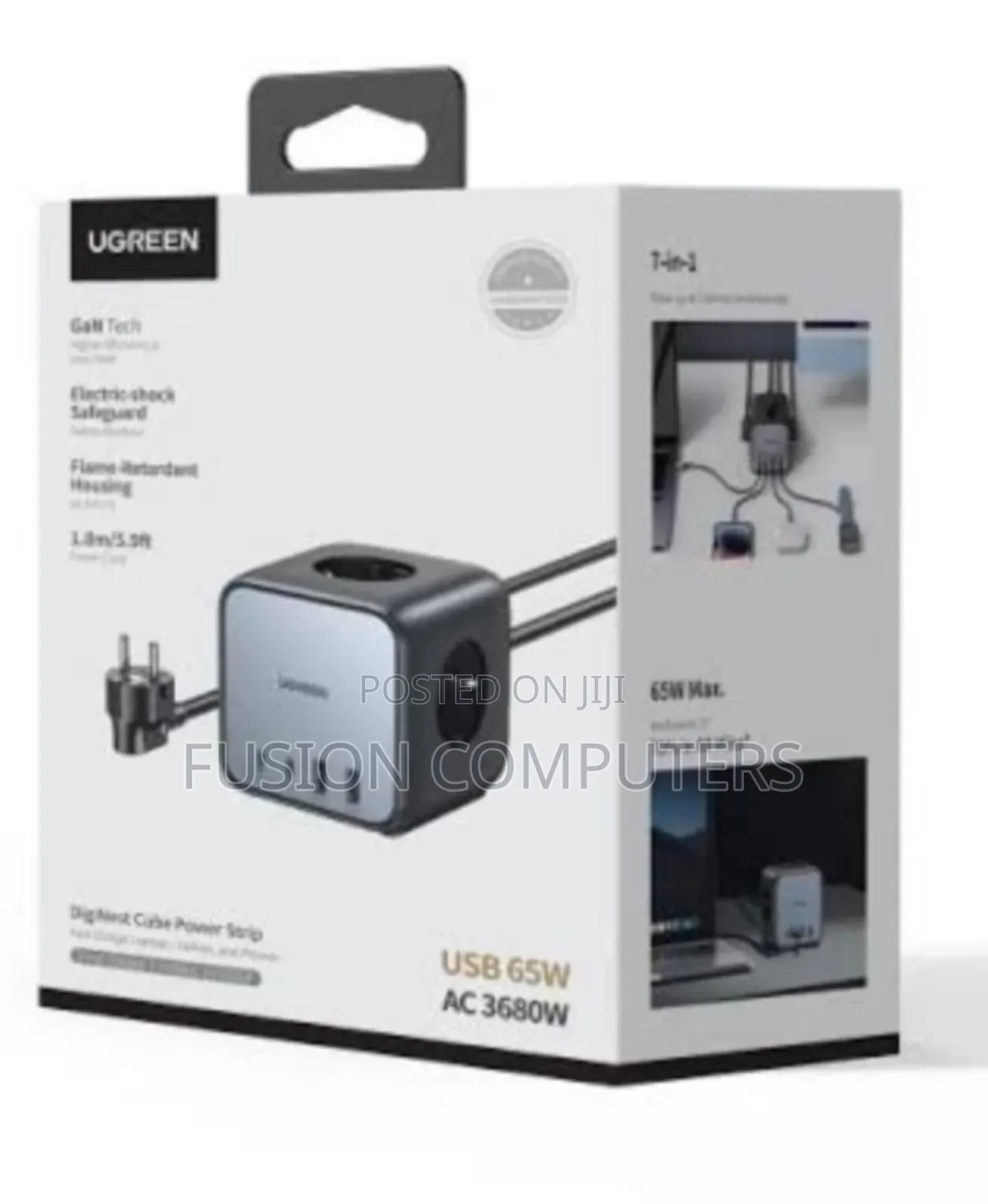 Ugreen Cd268 3ac Outlets, 65w 2a2c Diginest Cube Power Strip Ug-90906