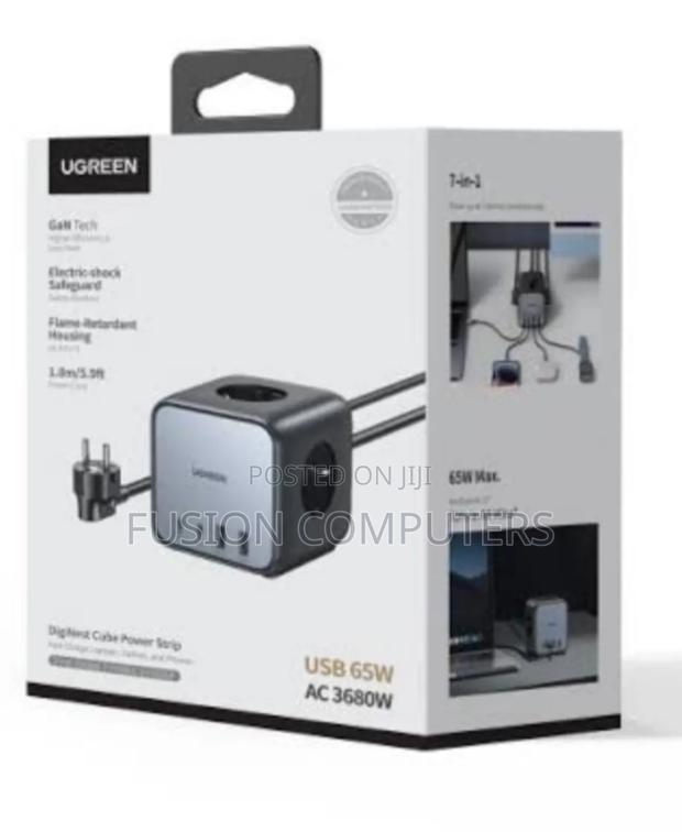 Ugreen Cd268 3ac Outlets, 65w 2a2c Diginest Cube Power Strip Ug-90906