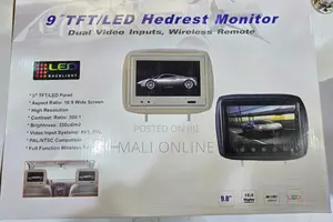 9 Inch Dual Car Headrest Monitors TFT Led Screen Set With Av Input