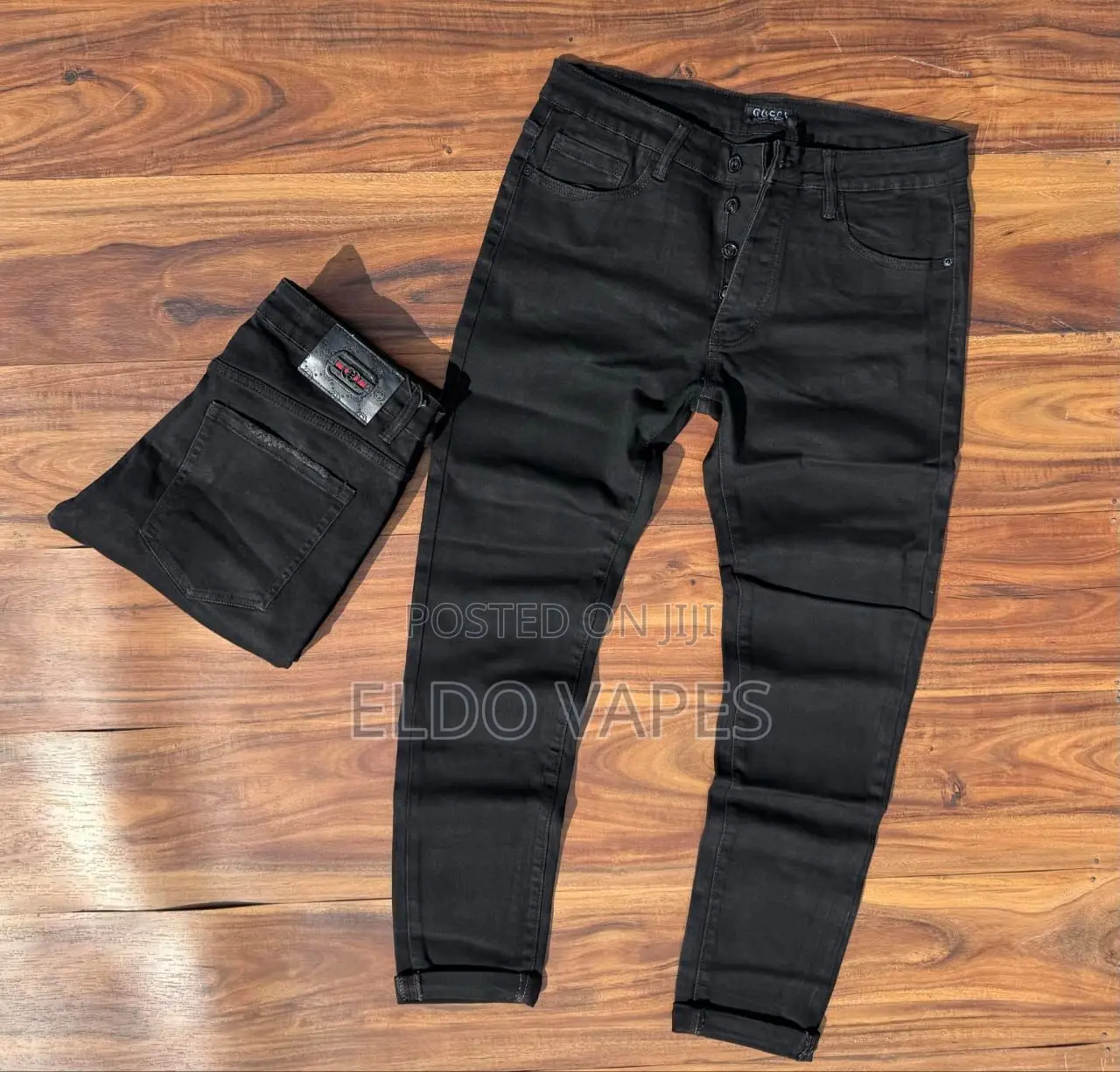 Black Plain Denim Jeans - Men