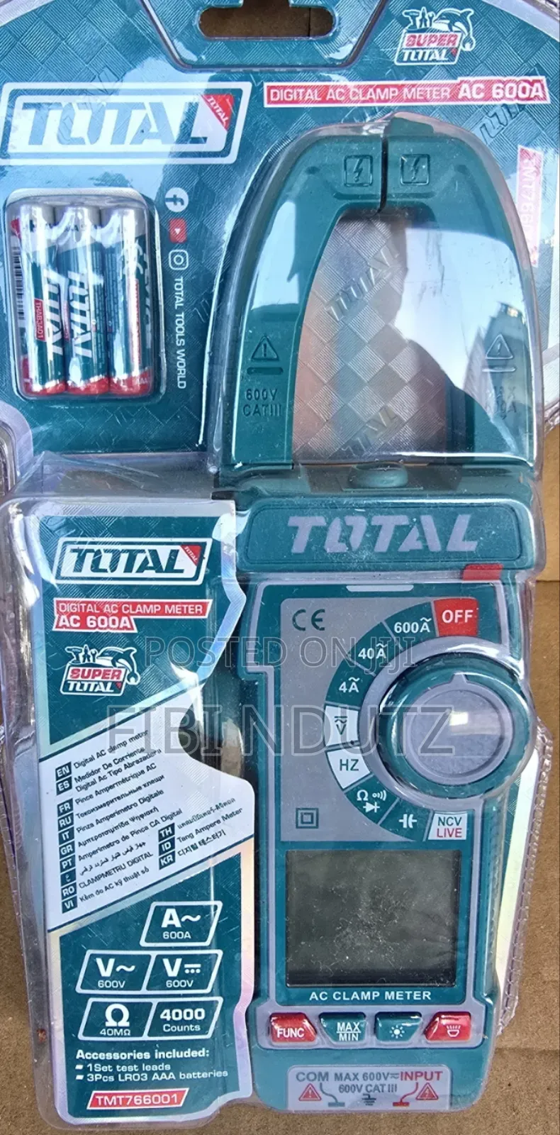 Total Digital Ac Clamp Meter 400counts