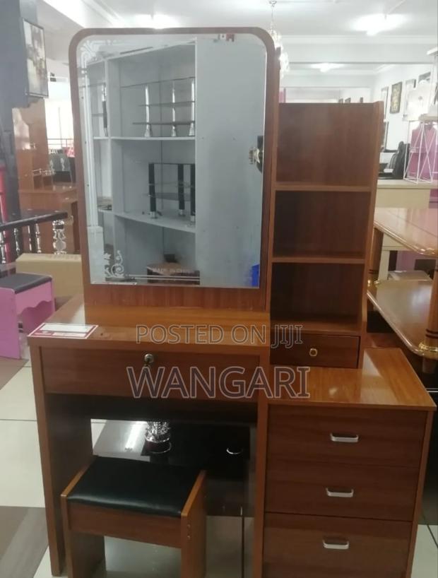 Brown Dressing Table With Sliding Mirror