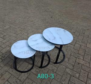3 in 1 Nesting Stools – Modern Marble Space Saving Living Room Set - thumbnail 2