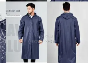 Navy Blue Waterproof Raincoat For Adults