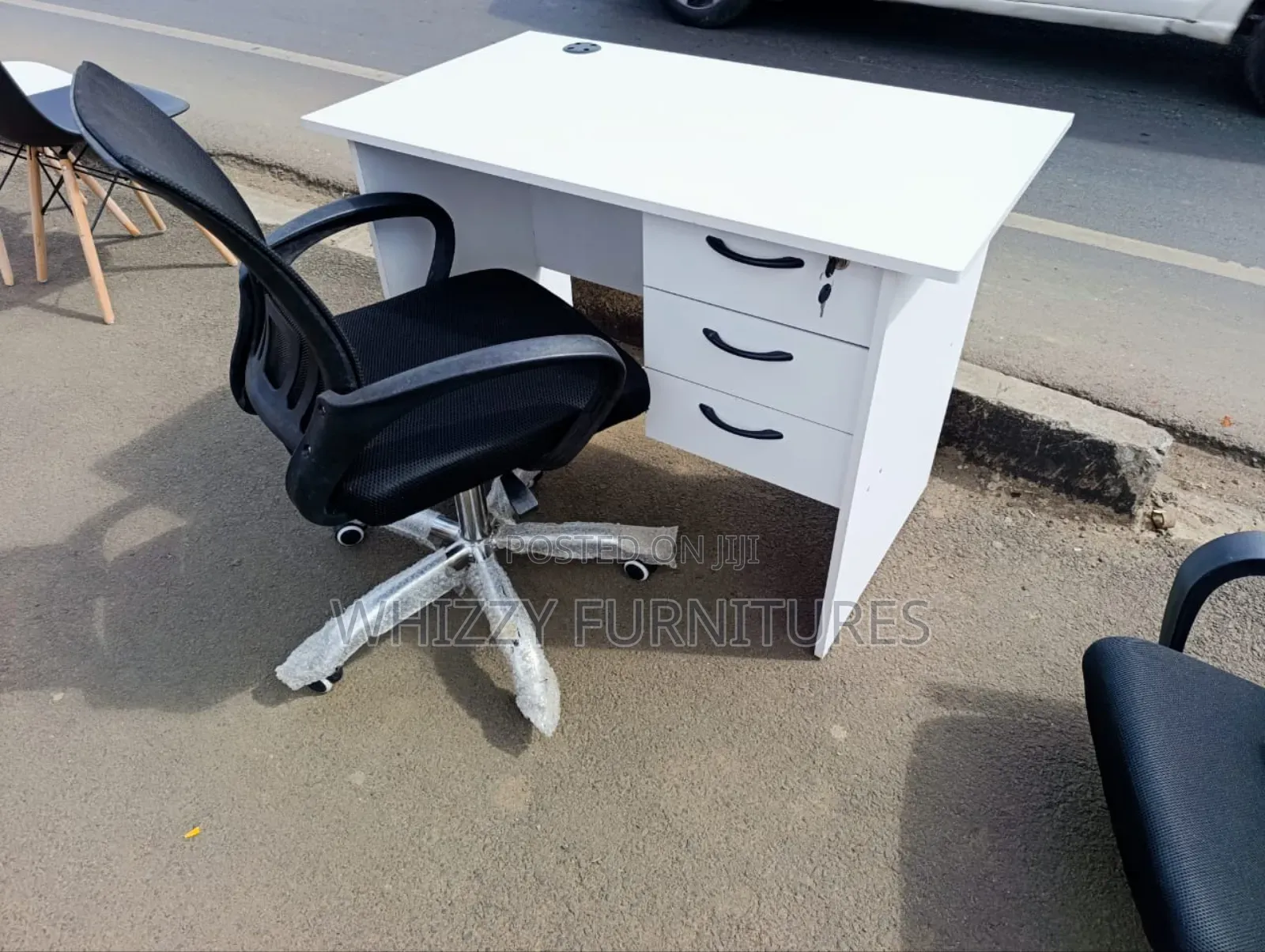 White Home Study Desk and Chair
