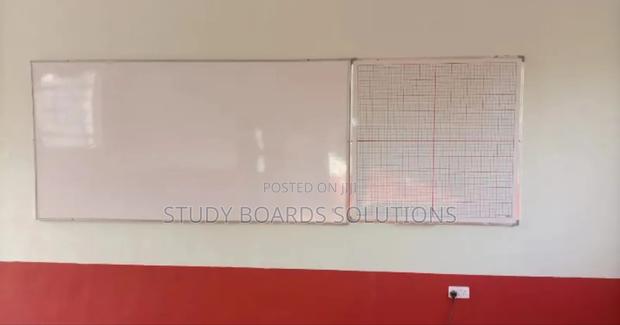 2.4mx1.2m Whiteboard and 1.2mx1.2m Square Grid for Schools - main view