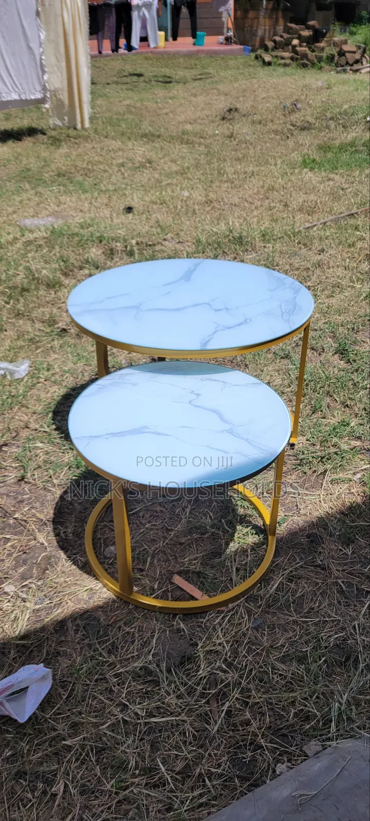 Nesting Table Glass Marble Effect Nesting Table