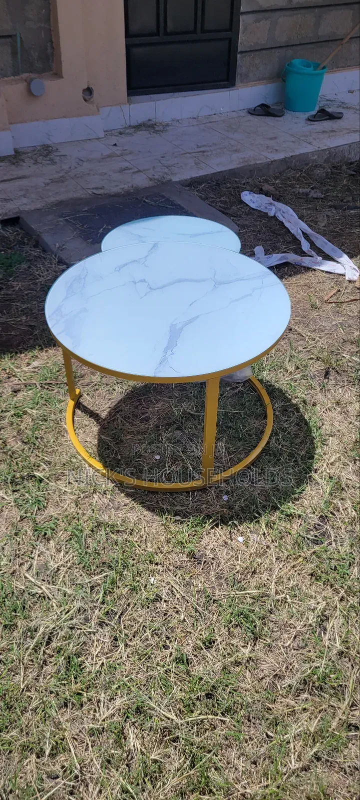 Nesting Table Glass Marble Effect Nesting Table