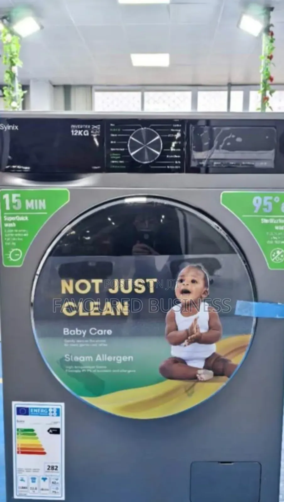 Syinix Front Load Washing Machine /12kg Wash and Spin