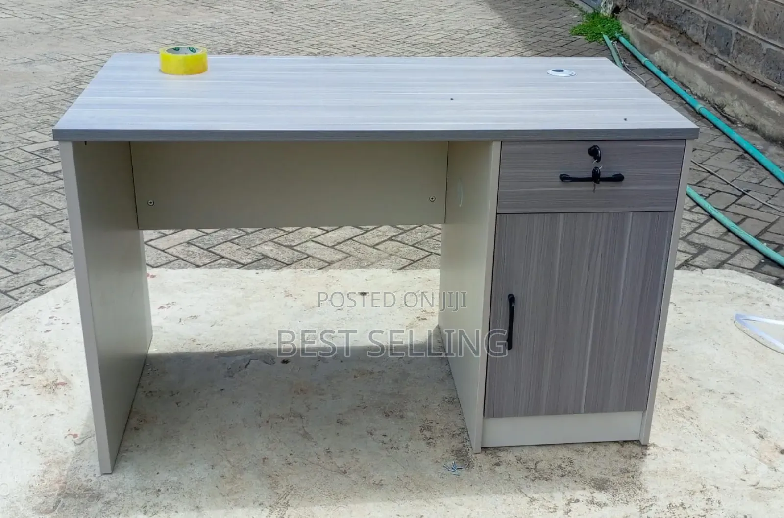 1.2m White Gray Imported Office Desk