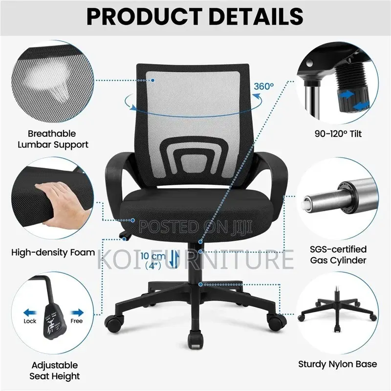 Office Chairs; Strong Motion Clerical Mesh Breathable Office Seat