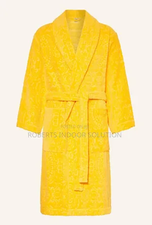Yellow Coloured Cozy Cotton Bathrobe for Men Women