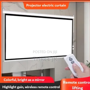 Electric Controlled Projector Screen With Remote 72inch