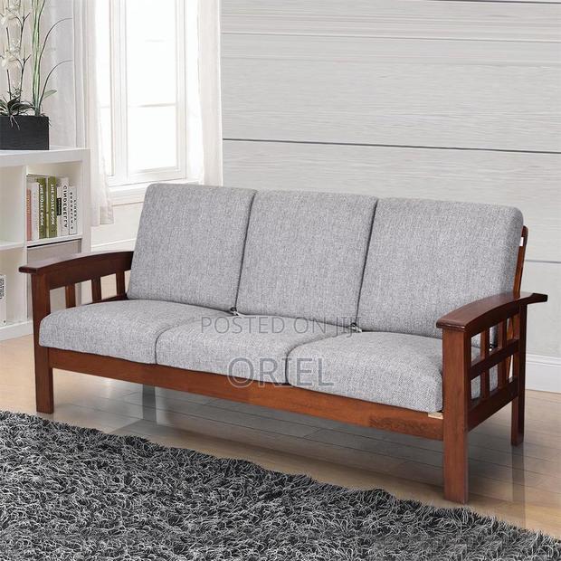 Office Sofa : Mahogany Frame 7-Seater Open Sofa Set - thumbnail 4