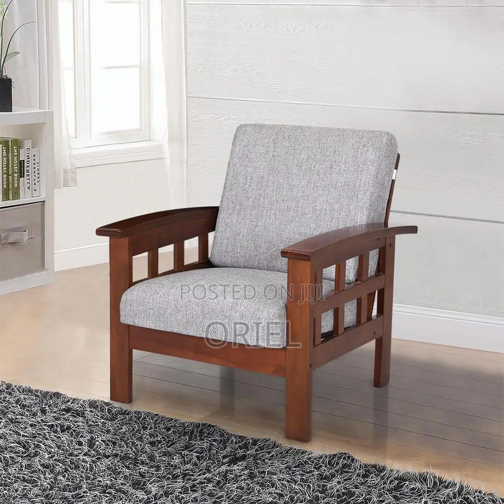 Office Sofa : Mahogany Frame 7-Seater Open Sofa Set