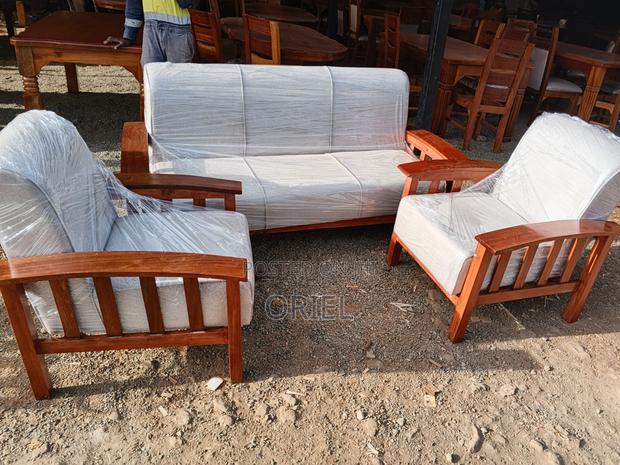 Office Sofa : Mahogany Frame 7-Seater Open Sofa Set - thumbnail 6