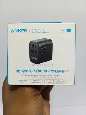 The Anker 312 Outlet Extender (A9212k11) 30w Usb-C Travel Adapter.