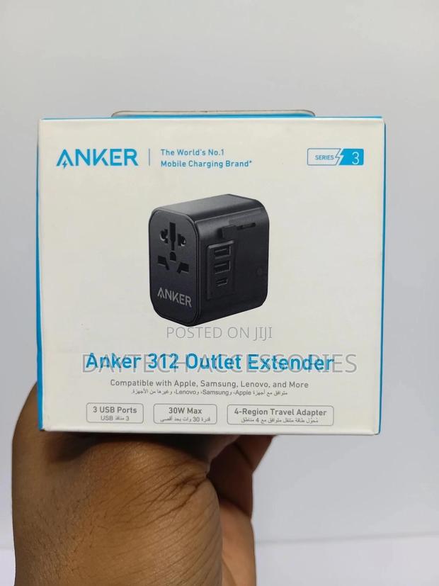 The Anker 312 Outlet Extender (A9212k11) 30w Usb-C Travel Adapter.