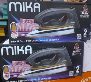 Sleek Black Grey Design - Mika Dry Iron Box Ceramic Soleplate