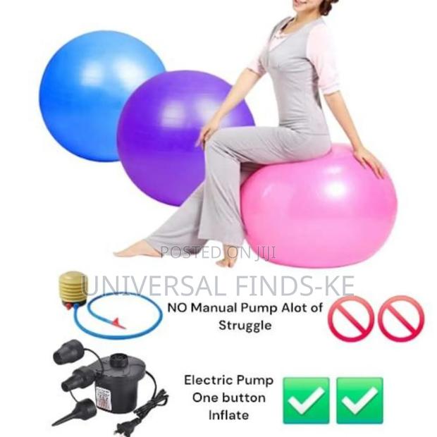 Yoga Ball With Free Electric Pump Instead of Manual Pump of 75 Cm