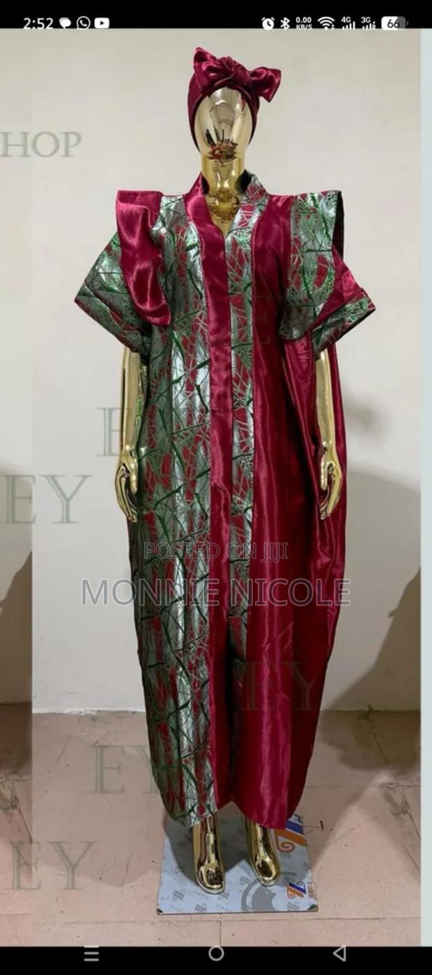 Elegant Burgundy Bubu Dress - thumbnail 3