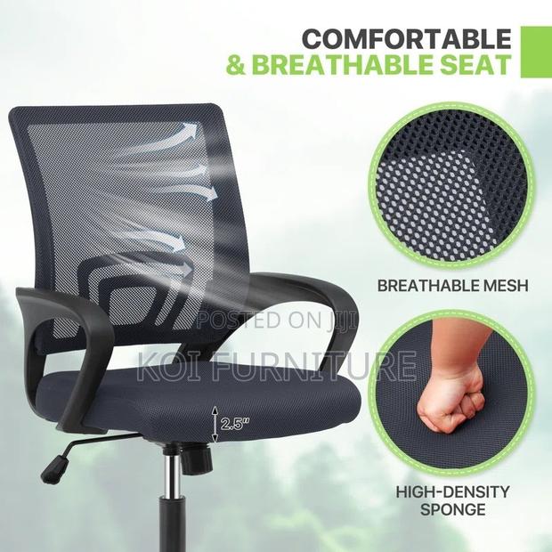 Office Chairs; Ergonomic Mid Back Swivel Clerical Office Chair - thumbnail 5