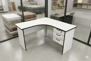 White Lshape Computer Desk