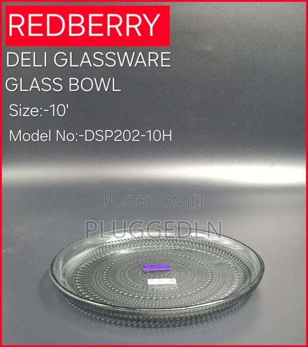 Redberry Deli Glassware 10-Inch Glass Bowl,