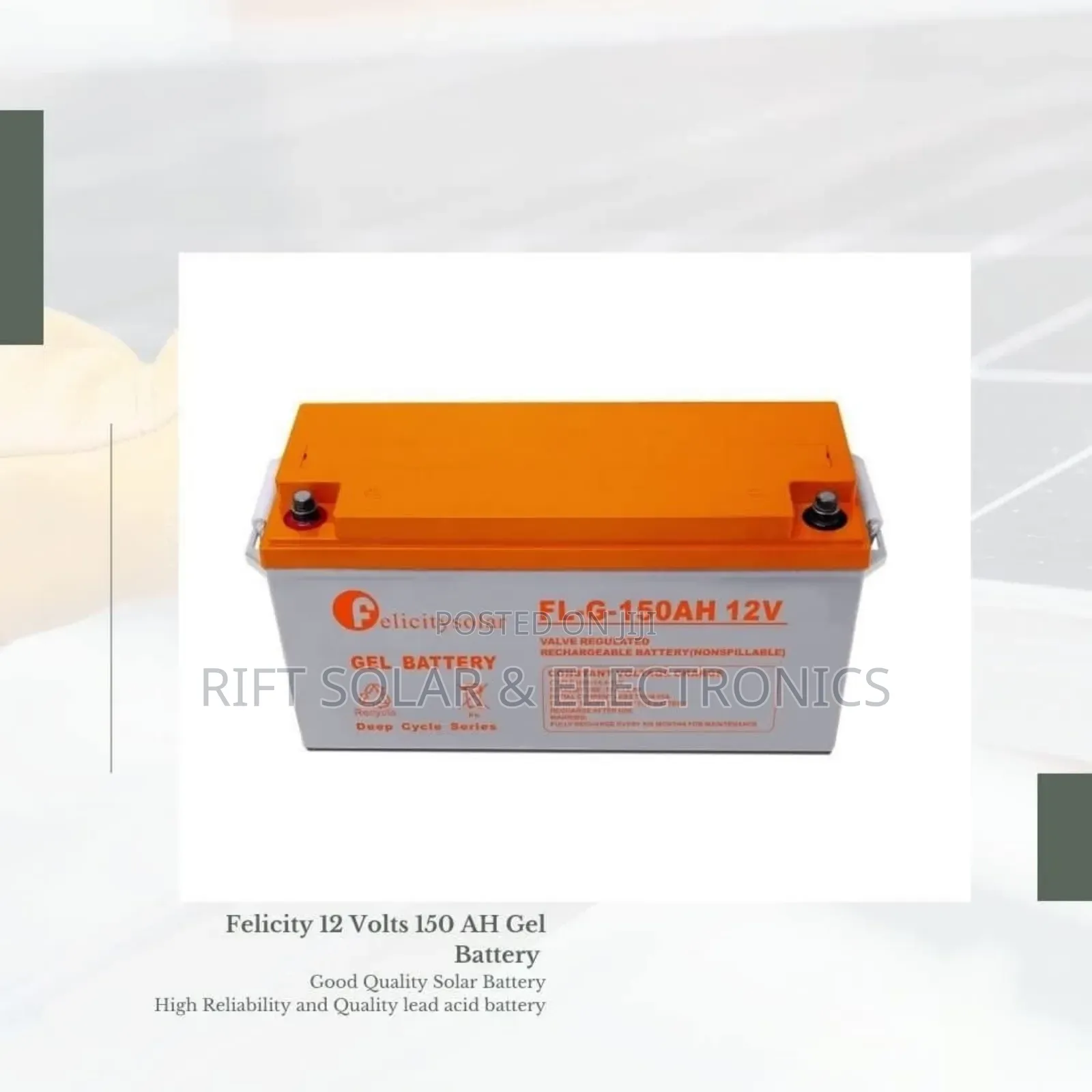 New Felicity 12v - 150ah Gel Heavy Duty Top Quality Solar Battery