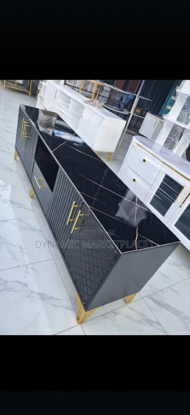 Black Marble Effect Tv Console - main view