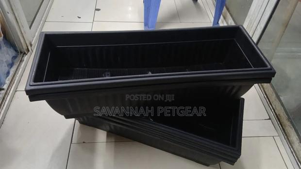 Black Plastic Flower Window Box Planters With Trays