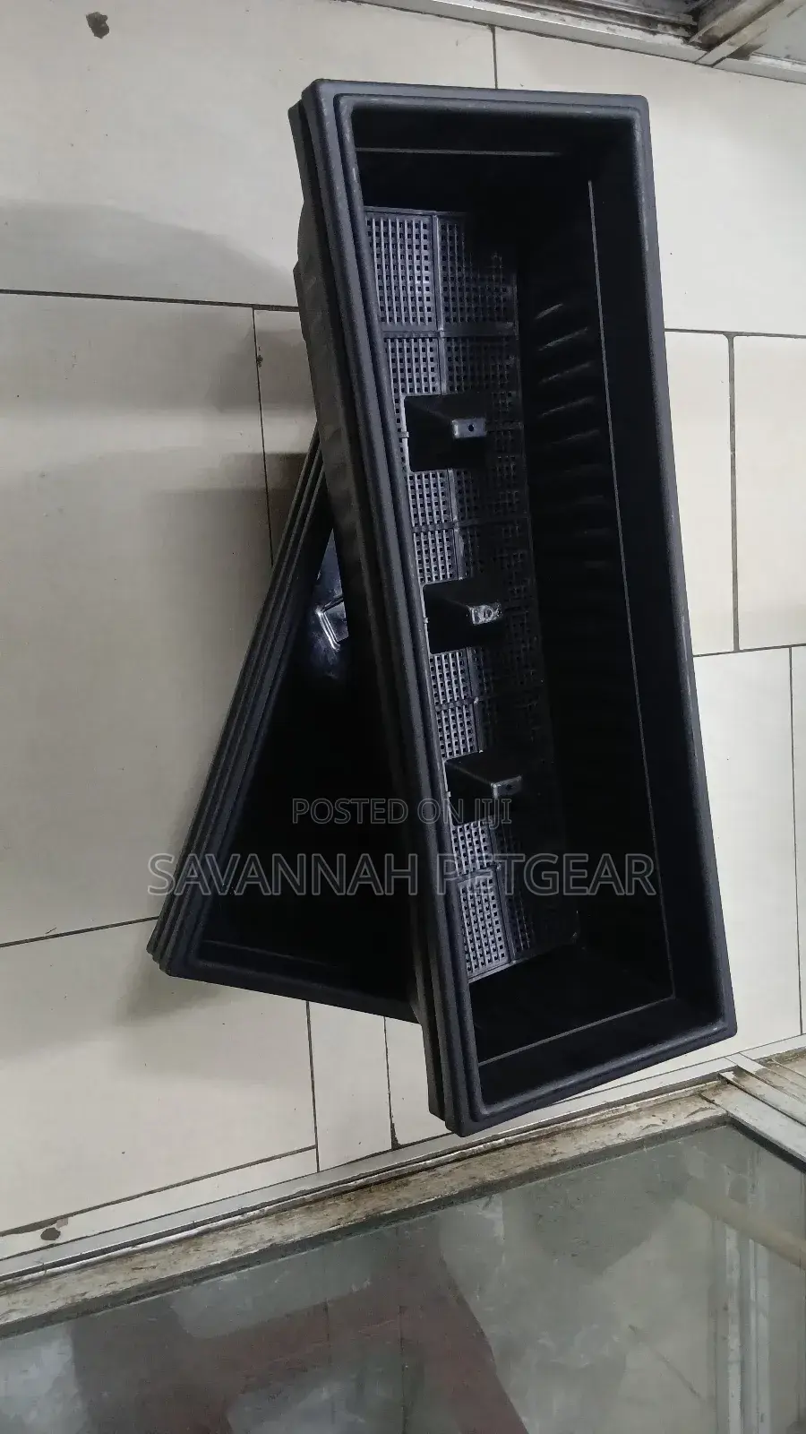 Black Plastic Flower Window Box Planters With Trays