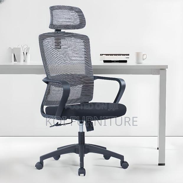 Office Chairs; High Back Ergonomic Office Seat With Headrest - thumbnail 5