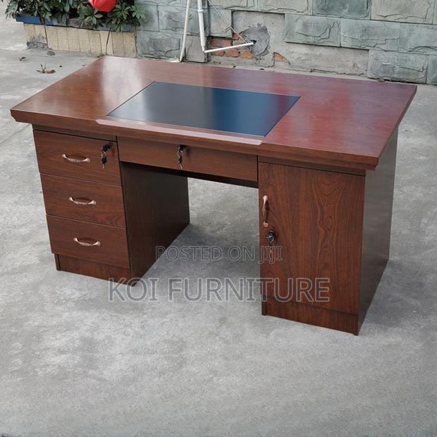 Office Desk; 1.4 Meter Brown Mahogany Executive Senior Desk - main view