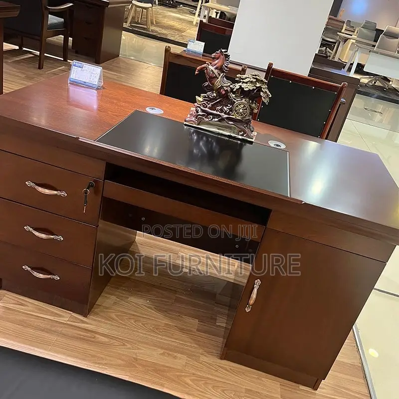 Office Desk; 1.4 Meter Brown Mahogany Executive Senior Desk