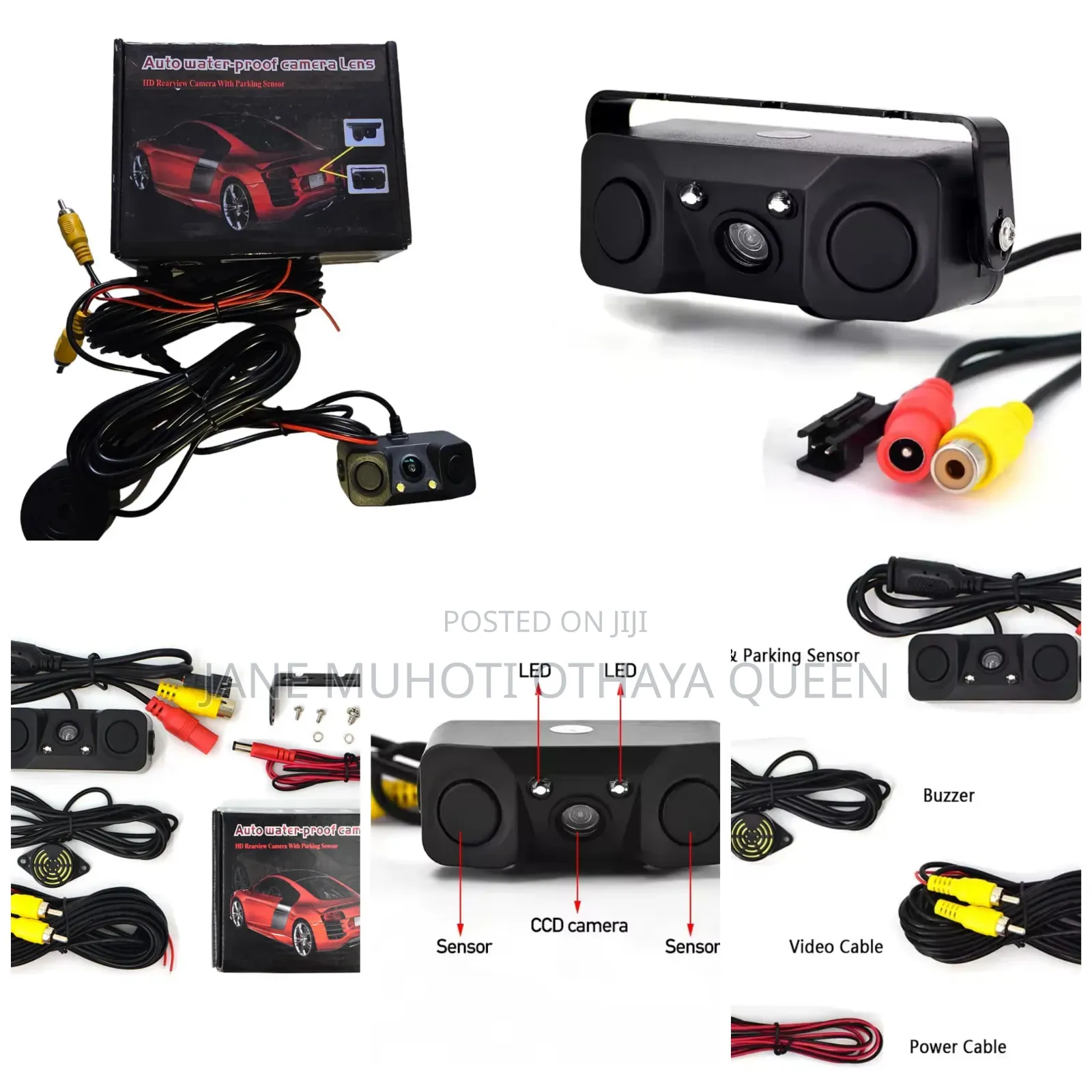 3in1 Car Parking Sensor Hd Rear View Camera Reverse Back Up Camera