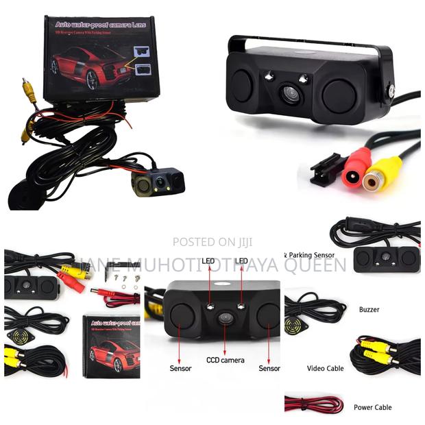 3in1 Car Parking Sensor Hd Rear View Camera Reverse Back Up Camera