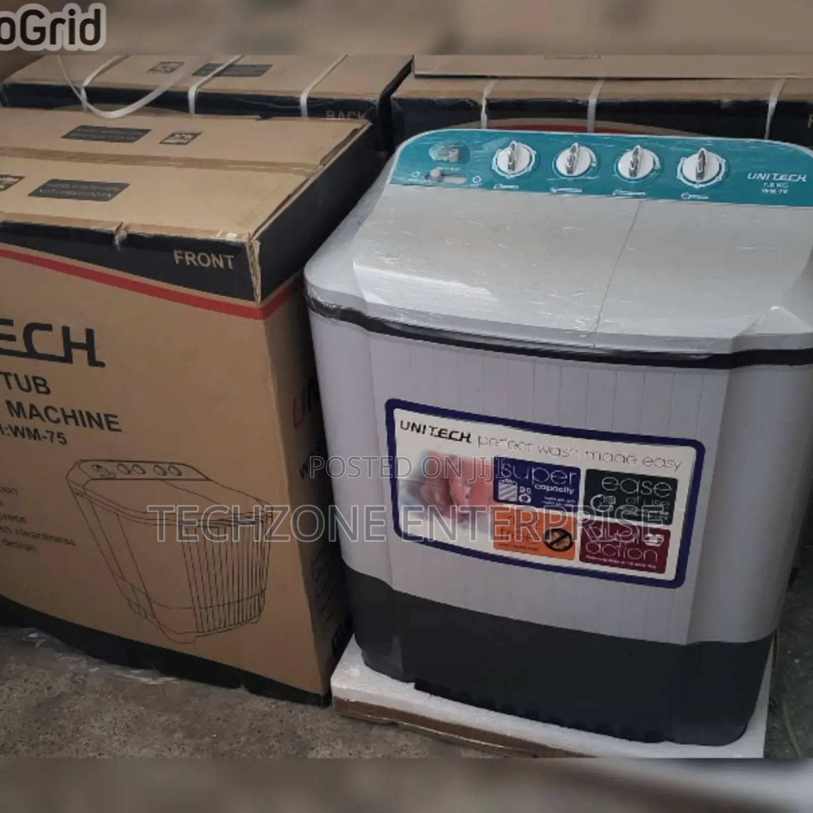 Unitech 7.5kg Top Load Twin Tub Semi Automatic Washing Machine 