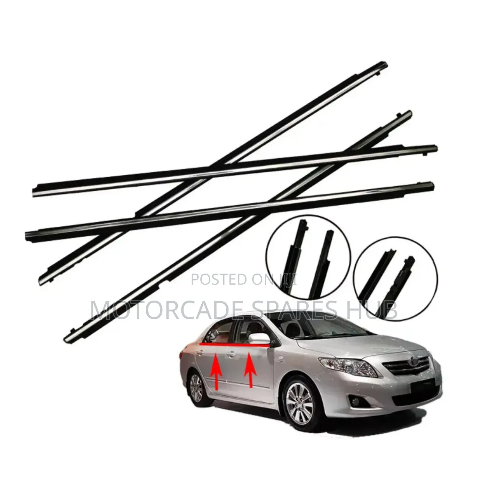 Toyota Premio/Allion 260 Door Rubber Chrome Weather Strips Mouldings
