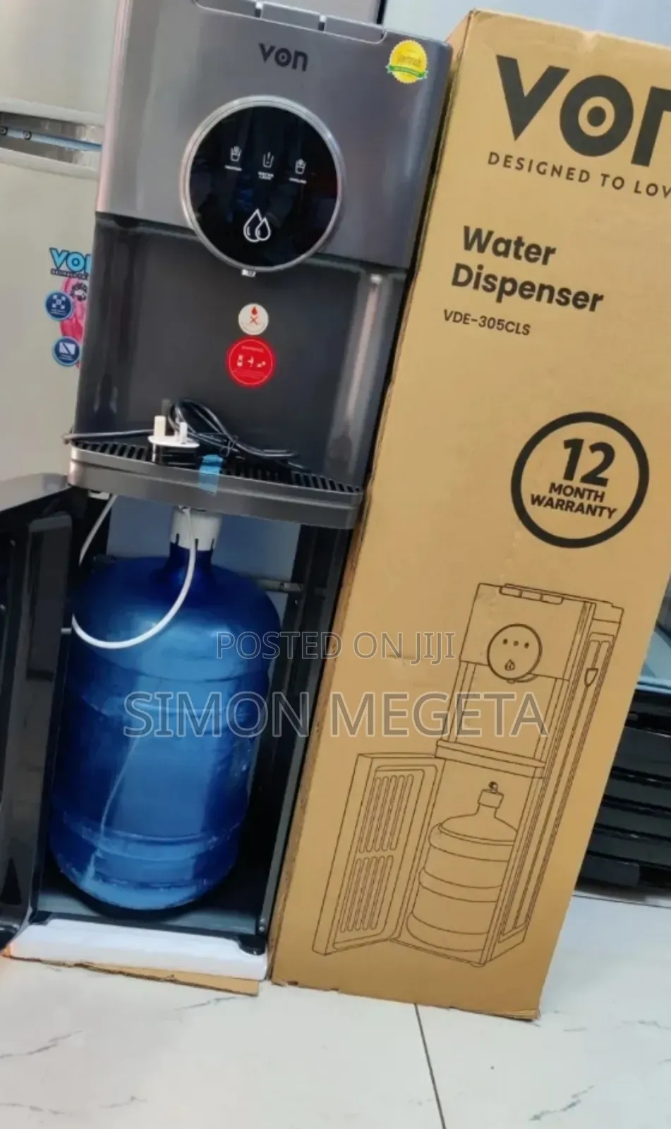 Von Hot Normal And Cold Dispenser Bottom Load