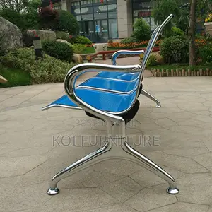 Office Benches; Three Seaters Metallic Blue Reception Hospital Bench