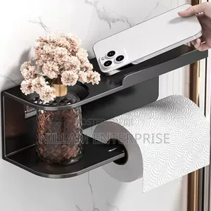 Wall-mounted Toilet Paper Holder With Shelf*