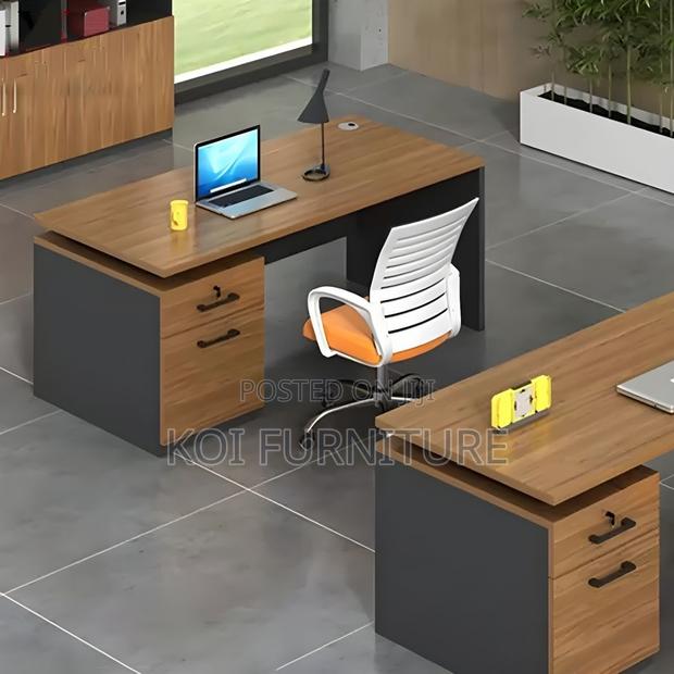 Office Desk; 140cm Executive Natural Wooden Study Des - thumbnail 3