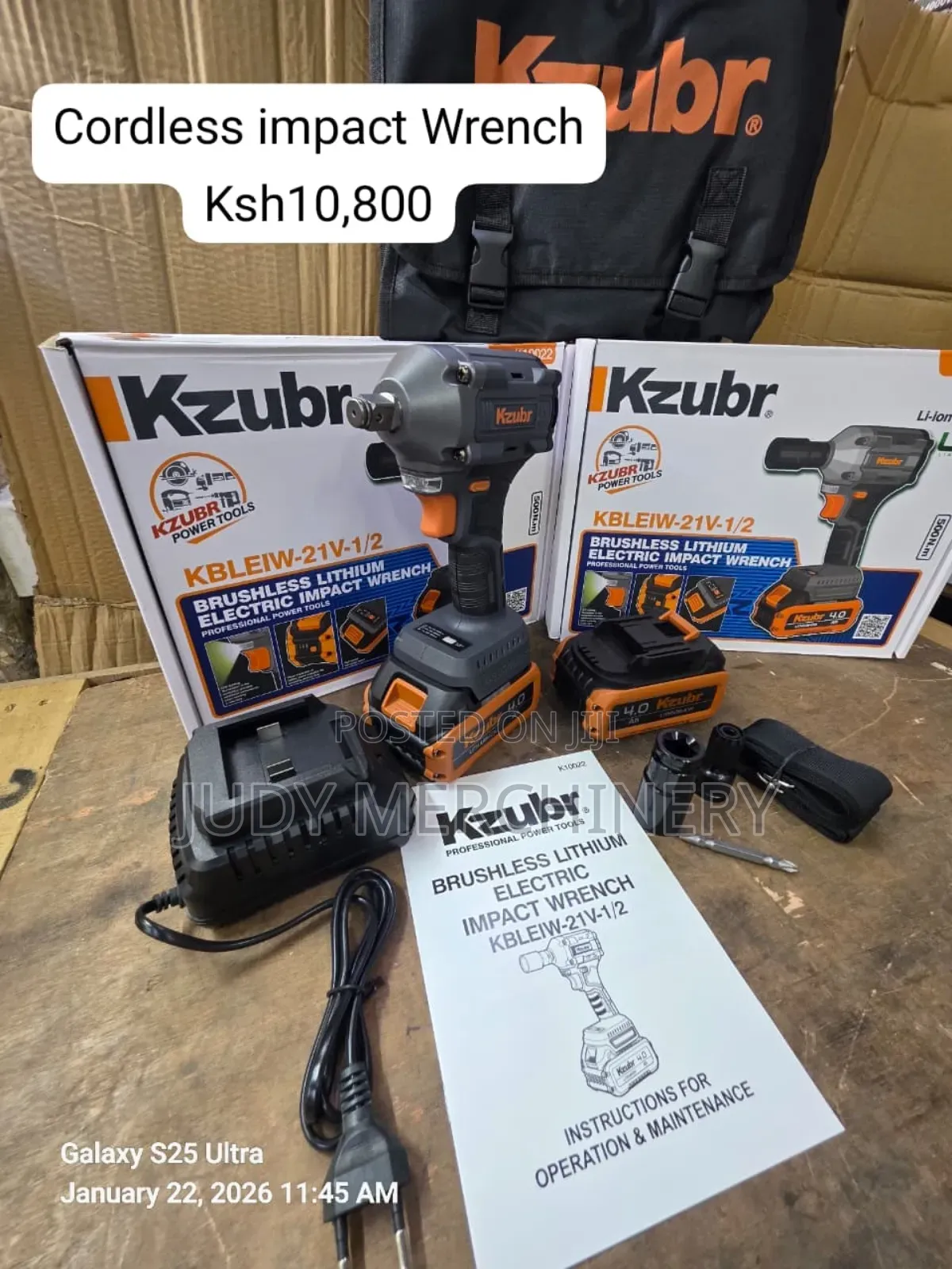 Kzbur Cordless Impact Wrench 1/2"