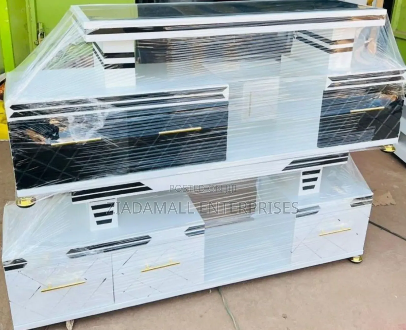 Executive Tv Stand With Marble Coating and Light Brand New