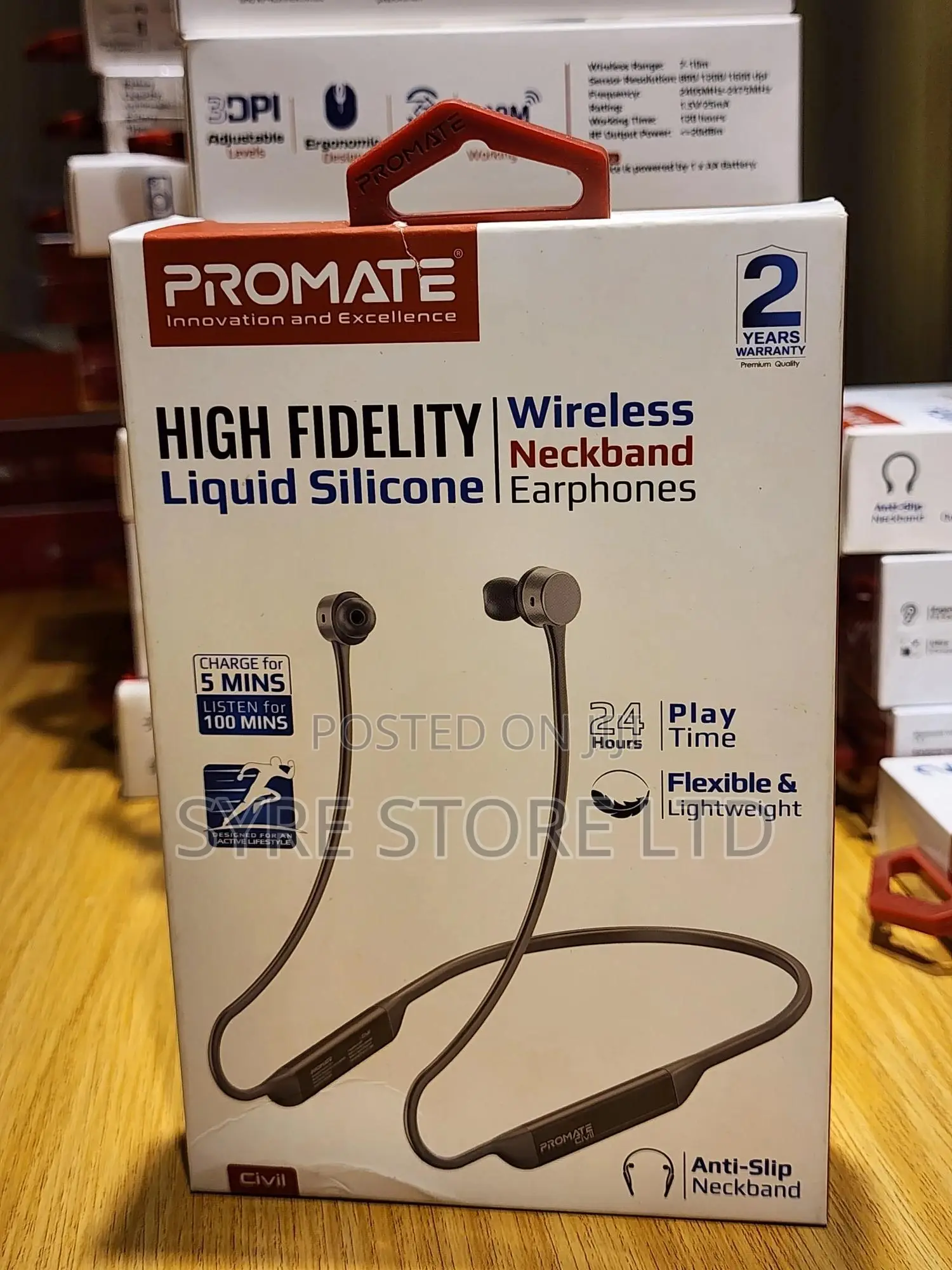 Liquid Silicone Hi-Fi Wireless Neckband-Promate Civil