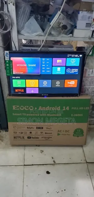 26" Ecco Smart Android Tv With Bluetooth (Ac/Dc).