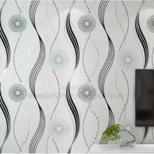 Heureka White Black Lines and Circles Wallpaper